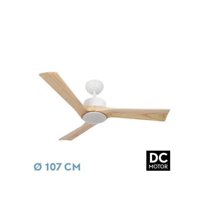 Ventilador Dc Orinoco 24w Blanco 3aspas Haya 107d 2424lm 3000k,4000k,6500k Remoto+regulable Intensidad+temperatura+memoria