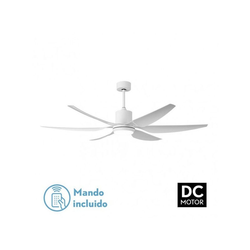Ventilador Dc Otto 24w 2950lm Blanco 6 Aspas Blancas Reg.x167d 3000-4000-6000k 2tijas C/remoto, Memoria Y Temporizador