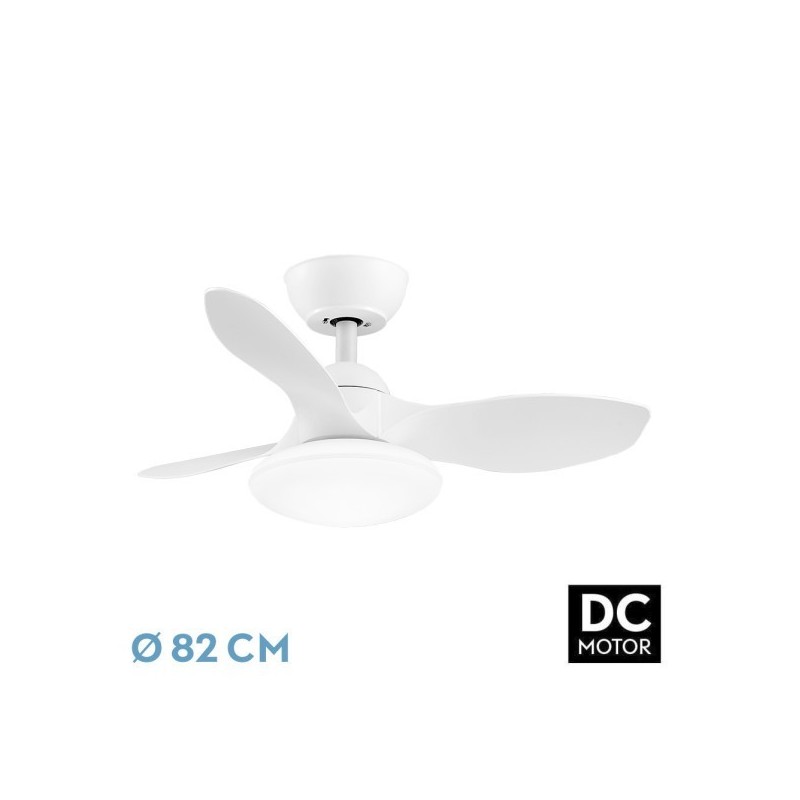 Ventilador Dc Paramo 36w 2880lm Blanco 3 Aspas 82d 3000k,4500k,6000k,remoto+tempor+memoria