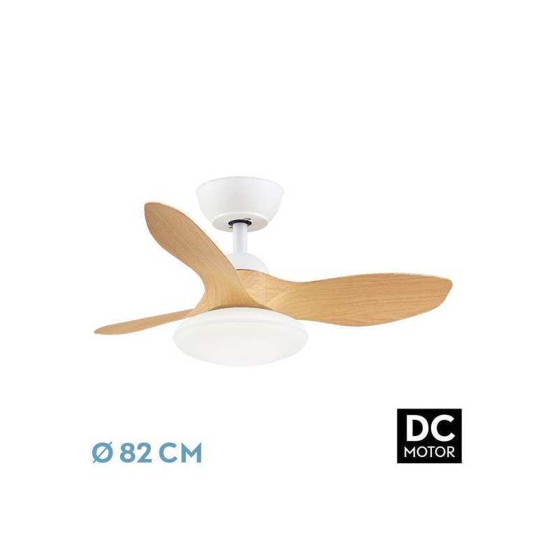 Ventilador Dc Paramo 36w 2880lm Blanco/haya 3asp 82d 3000k,4500k,6000k,remoto+tempor+memoria