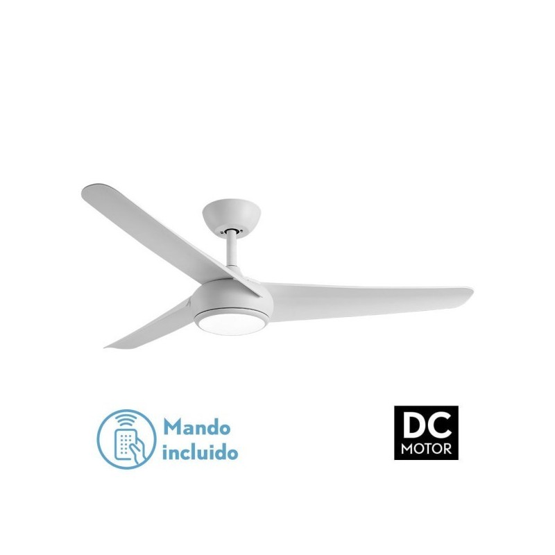 Ventilador Dc Patras 24w Blanco 3 Aspas 6 Velocidades 3 Colores 131,2d 2424lm C/remoto, Memoria Y Temporizador