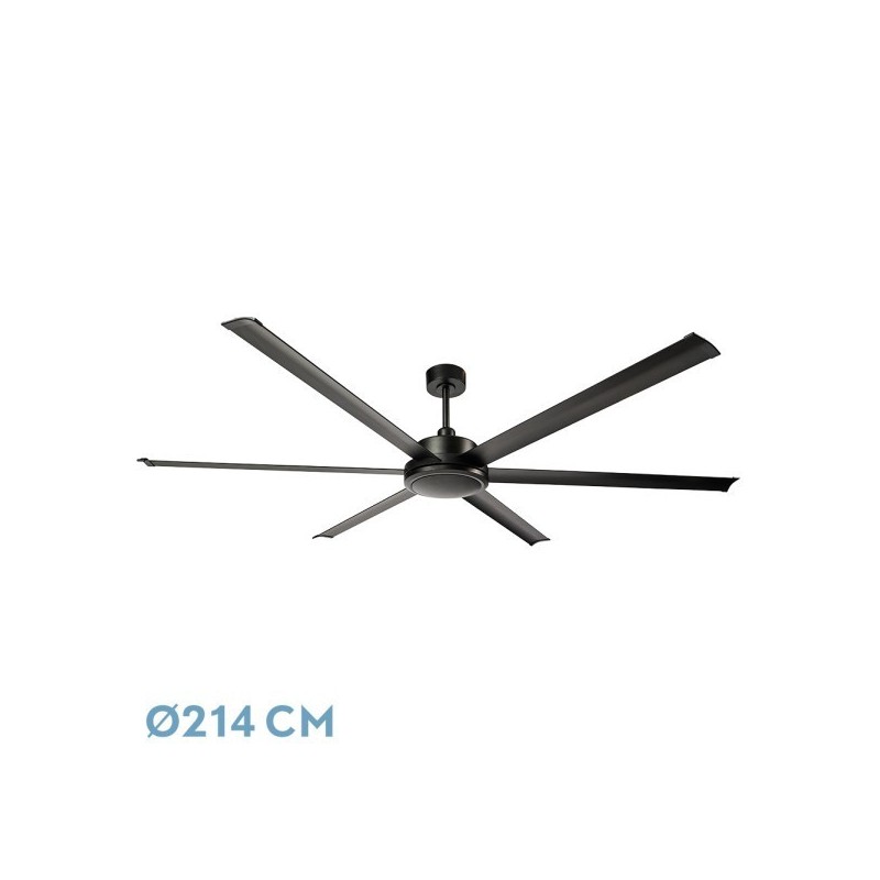 Ventilador Dc Sanson Negro Sin Luz 6asp 214d C/remoto Y Temporizador