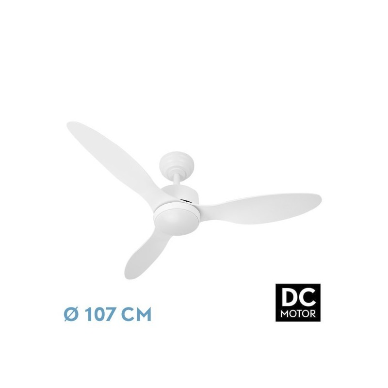 Ventilador Dc Serpa 24w Blanco 3aspas 6vel 107d 2424 Lm 3000-4000-6500k Remoto+regulador Intensidad+temporizador+memoria