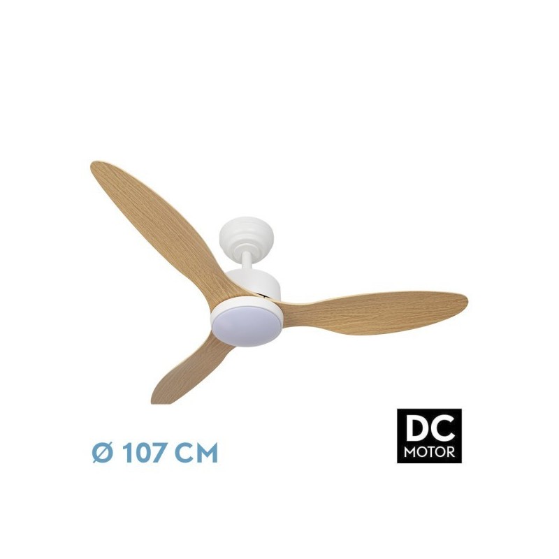 Ventilador Dc Serpa 24w Blanco 3aspas Haya 107d 2424lm 3000-4000-6500k Remoto+reguladort Intensidad+temporizador+memoria