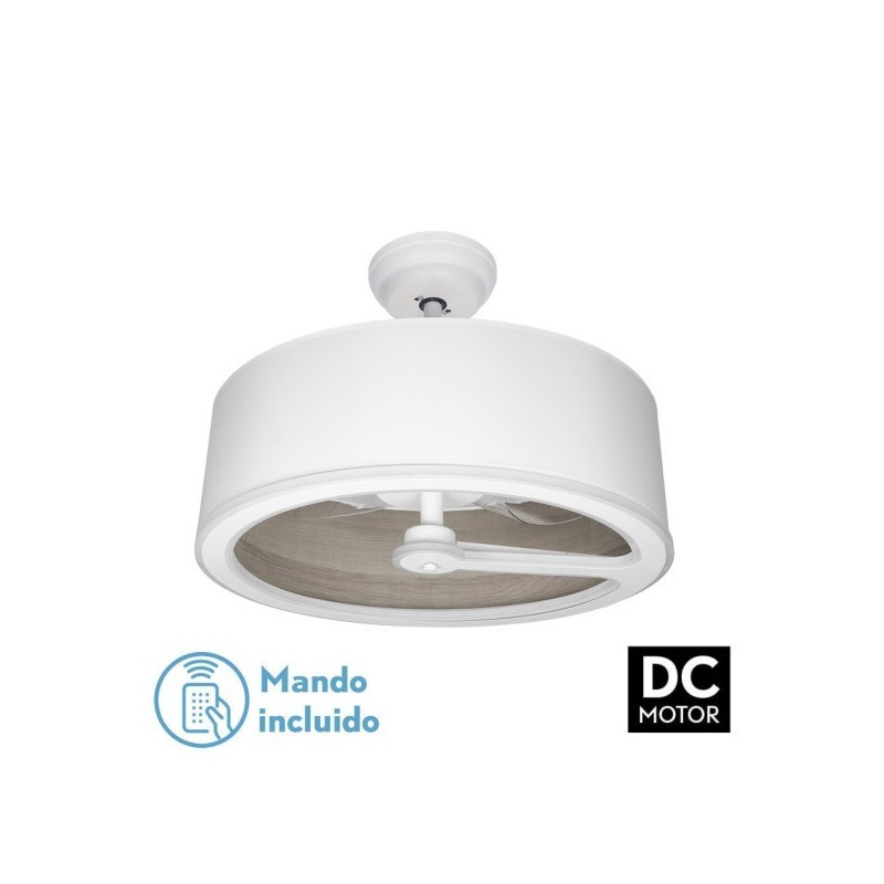 Ventilador Dc Tatiana 110w Blanco/mad.Gris 3 Aspas 62d 3000-4000-6000k 9350lm Remoto,memoria,temporizador