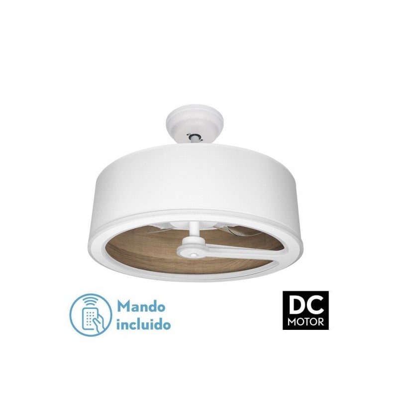 Ventilador Dc Tatiana 110w Blanco/mad.Oscura 3 Aspas 62d 3000-4000-6000k 9350lm Remoto,memoria,temporizador