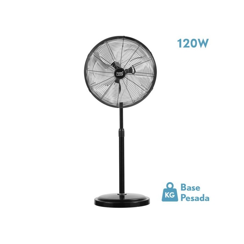 Ventilador De Pie Africo 120w Negro Regx55x55 Cm 3 Velocidades Fijo Y Rotatorio