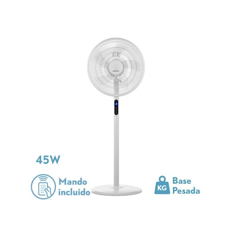 Ventilador De Pie Icono Blanc 3vel 45w 119x44x40 Cm Oscilante 5asp.c/ Remoto,temporizador