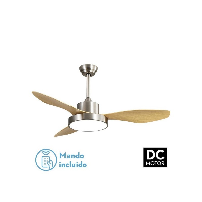 Ventilador DC Hayate 48w 4080lm Niq/haya 3 Asp 39/54x120x120cm 3000-4000-6000k C/remoto, Memoria Y Temporizador