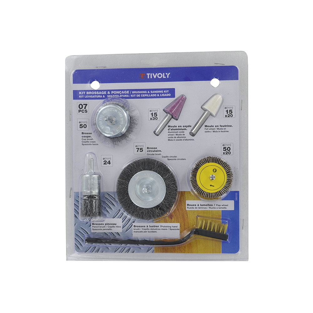 Kit Para Pulido Y Cepillado 7 Piezas Tivoly 580200